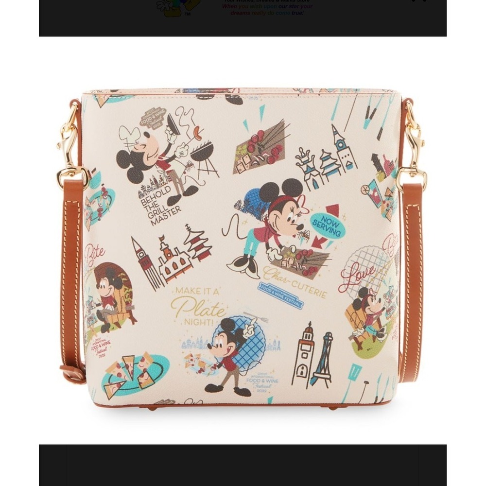 Disney Dooney & Bourke EPCOT Food Wine 2022 Crossbody Bag Mickey Minnie LE NWT - Picture 2 of 16